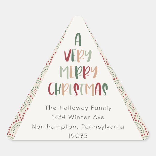 Sticker Triangulaire Enveloppe triangle de Noël décontracté (Devant)