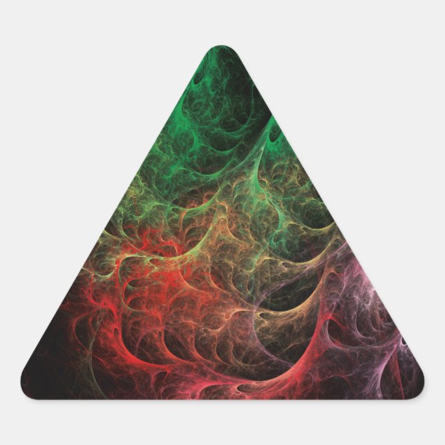 Sticker Triangulaire Espace de feu d'art abstrait (Devant)