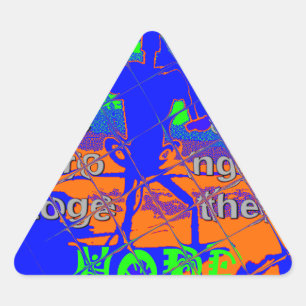 Sticker Triangulaire Espoir psychédélique des Etats-Unis : Art Blue Uni