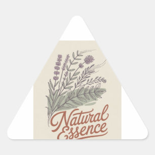 Sticker Triangulaire Essence Naturelle Botanique Vintage Fleur Sauvage