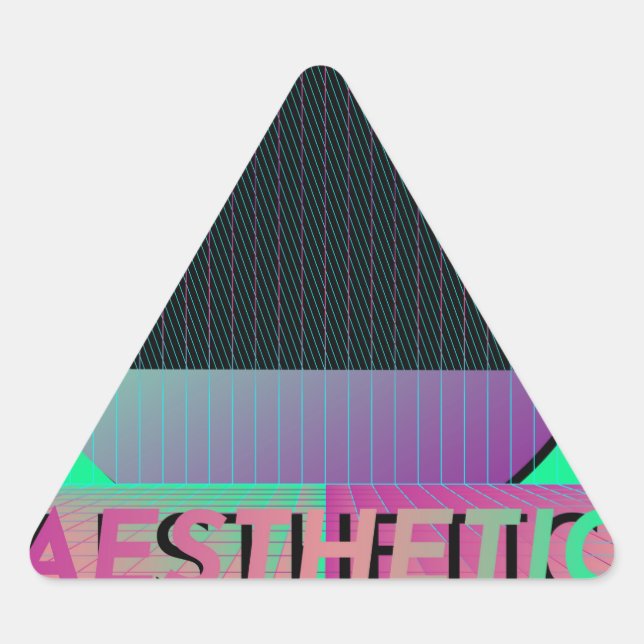 Sticker Triangulaire esthétique des ondes de vapeur (Devant)