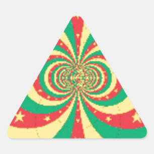 Sticker Triangulaire étoile à cinq branches République du Cameroun