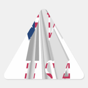 Sticker Triangulaire Étoile : Graphic I Love USA Design