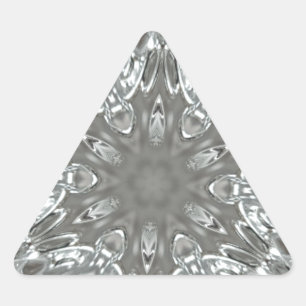 Sticker Triangulaire Étoile kaléidoscopique décorative gris argent anti