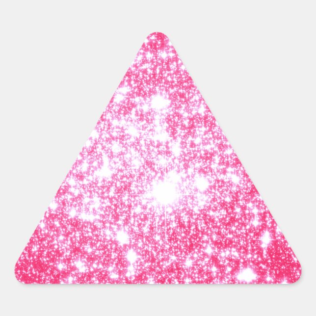Sticker Triangulaire Étoiles Rose Clair (Devant)