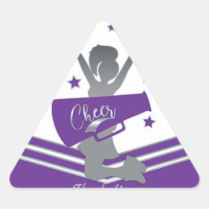 Sticker Triangulaire Étoiles violettes et blanches Cheer Cheer-leading