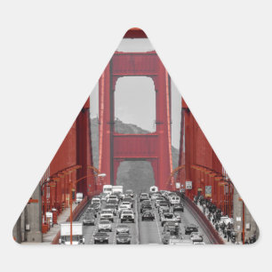 STICKER TRIANGULAIRE ÉTONNANT ! GOLDEN GATE BRIDGE CALIFORNIE USA