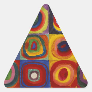 Sticker Triangulaire Étude des couleurs des cercles Carré