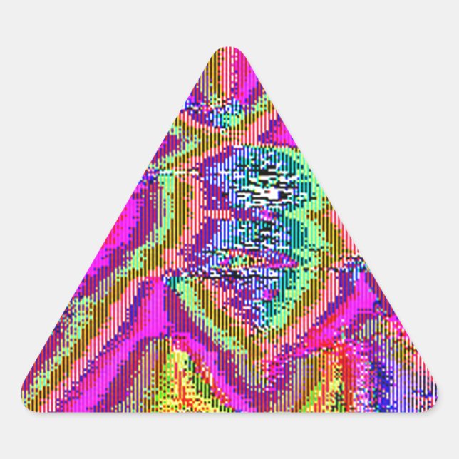 Sticker Triangulaire Éveil télévisé (Glitch art) (Devant)