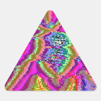 Sticker Triangulaire Éveil télévisé (Glitch art)