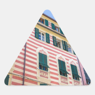 Sticker Triangulaire Façades de la maison Monterosso Cinque Terre Ligur