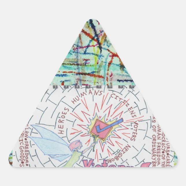 Sticker Triangulaire Fairy/Winged Victory 24 Voters Checkmark Starburst (Devant)