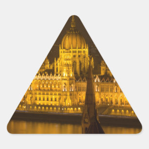Sticker Triangulaire Famine Parliament Budapest by night
