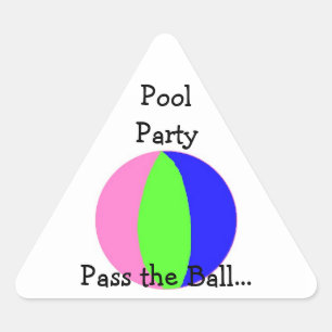 Sticker Triangulaire Fête au bord de la piscine - Balle de plage