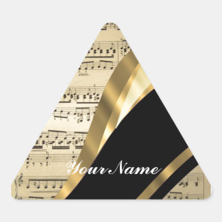 Sticker Triangulaire Feuille de musique élégante