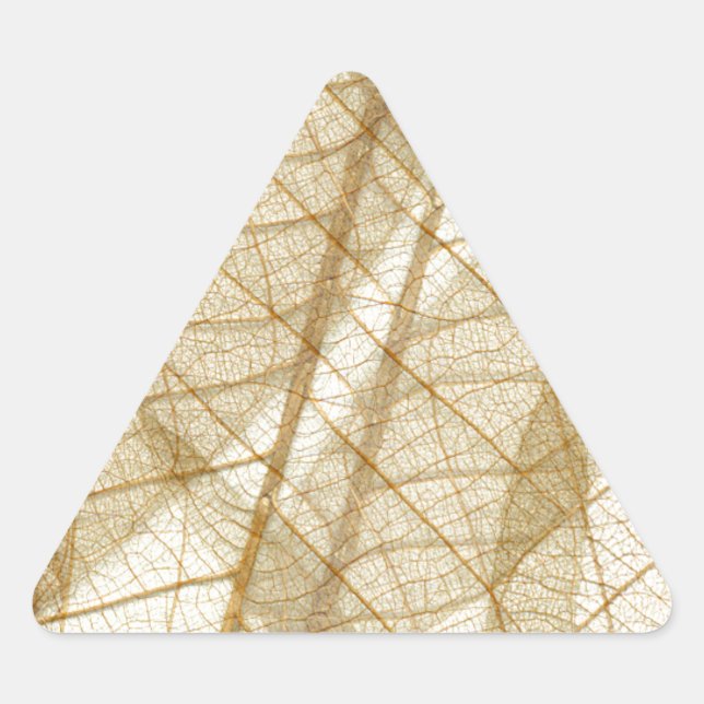 Sticker Triangulaire Feuilles en dentelle beige crème pâle (Devant)