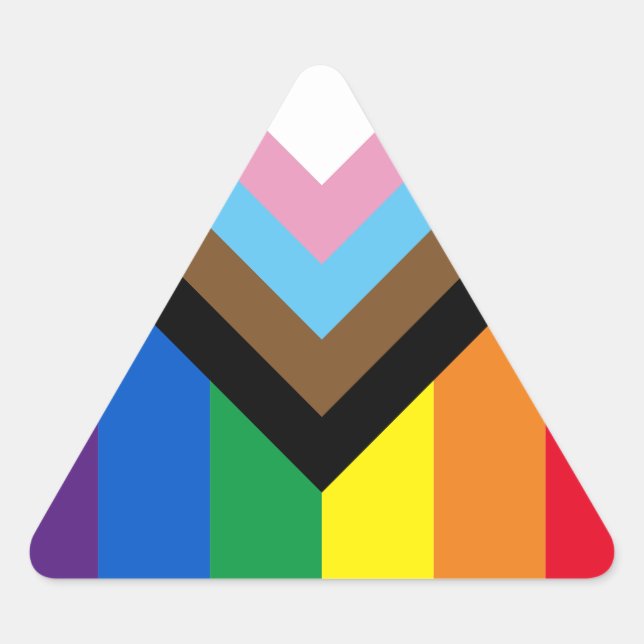 Sticker Triangulaire Fierté Diversité inclusive arc-en-ciel drapeau gay (Devant)