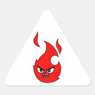 Sticker Triangulaire Fire emoji cadeaux amusants