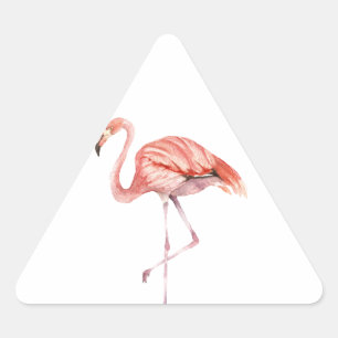 Sticker Triangulaire Flamant rose rose
