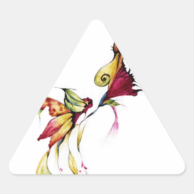 Sticker Triangulaire Fleur d'amour (Devant)