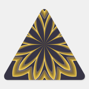 Sticker Triangulaire Fleur d'or Abstraite
