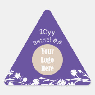 Sticker Triangulaire Fleurs blanches violettes Job's Daughters Party Fa