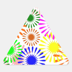 Sticker Triangulaire Fleurs multicolores