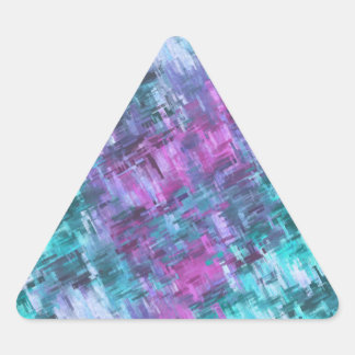 Sticker Triangulaire flux numérique digihatch - sarcelle et violet :