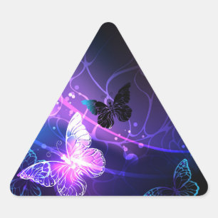 Sticker Triangulaire Fond avec papillons de nuit
