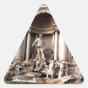 Sticker Triangulaire Fontaine de Trevi Rome Italie Voyage