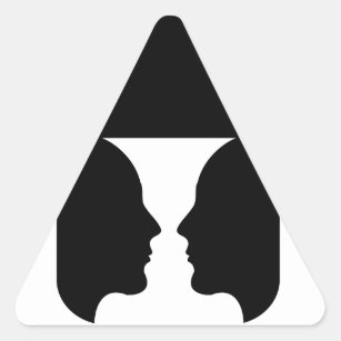 Sticker Triangulaire Formez du vase créé de 2 visages à l'intérieur