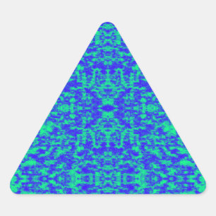 Sticker Triangulaire Fractage Abstrait En Bleu Et Vert