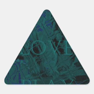 Sticker Triangulaire French Blue Love Mange Jouer Couleurs de fleurs po