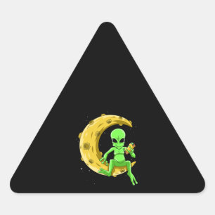 Sticker Triangulaire Funny Alien Costume Men Women Taco Lover