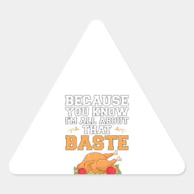 Sticker Triangulaire Funny Thanksgiving Quota Turkey Day Pun Kitchen (Devant)