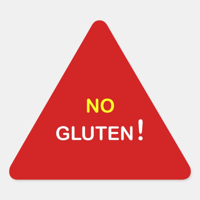 Sticker Triangulaire g3 - Alerte alimentaire ~ NO GLUTEN. (Devant)