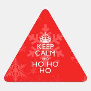Sticker Triangulaire Gardez le calme et Ho Ho Ho des flocons de neige
