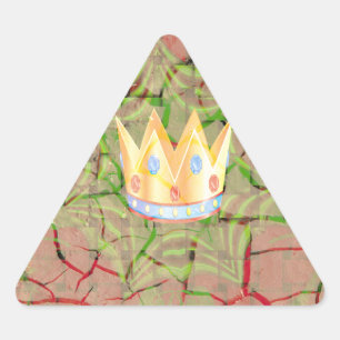 Sticker Triangulaire Gardez-le simple : Cracked Earth Royal Clarity Art