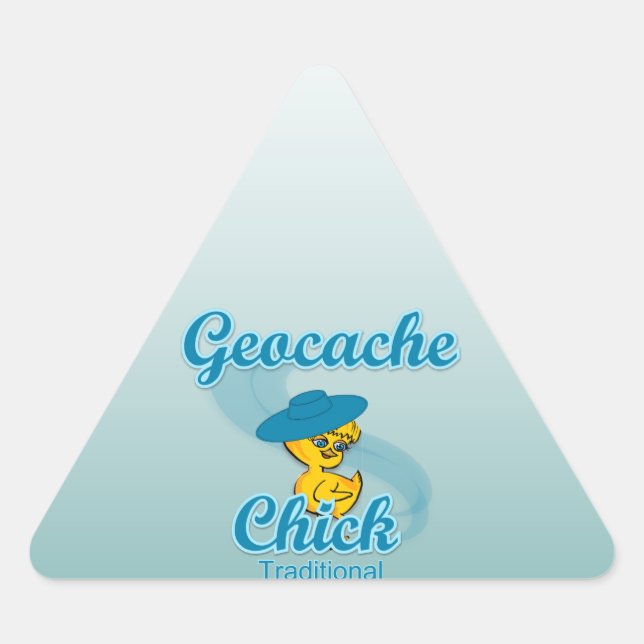Sticker Triangulaire Geocache Chick traditionnel #3 (Devant)