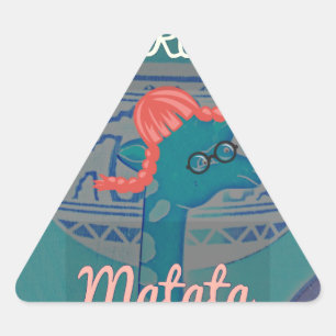 Sticker Triangulaire Giraffe Art Joueuse : Un Plaisir Africain