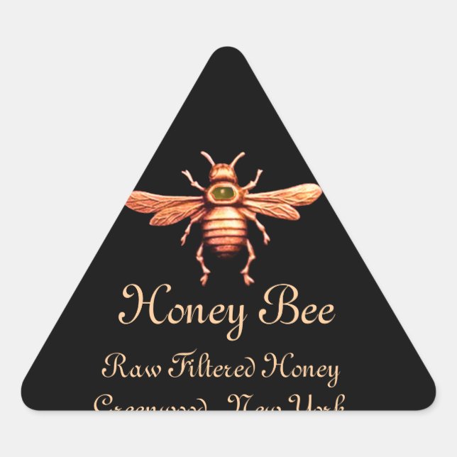 STICKER TRIANGULAIRE GOLD HONEY BEE / BEEKEEPER BEEKEEPER TRIANGLE (Devant)