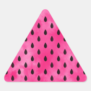 Sticker Triangulaire Graines de pastèque d'aquarelle