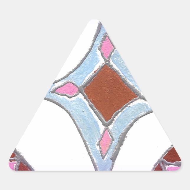 Sticker Triangulaire "Gratitude Peace Love Unite" Mandala Art Imprimer (Devant)