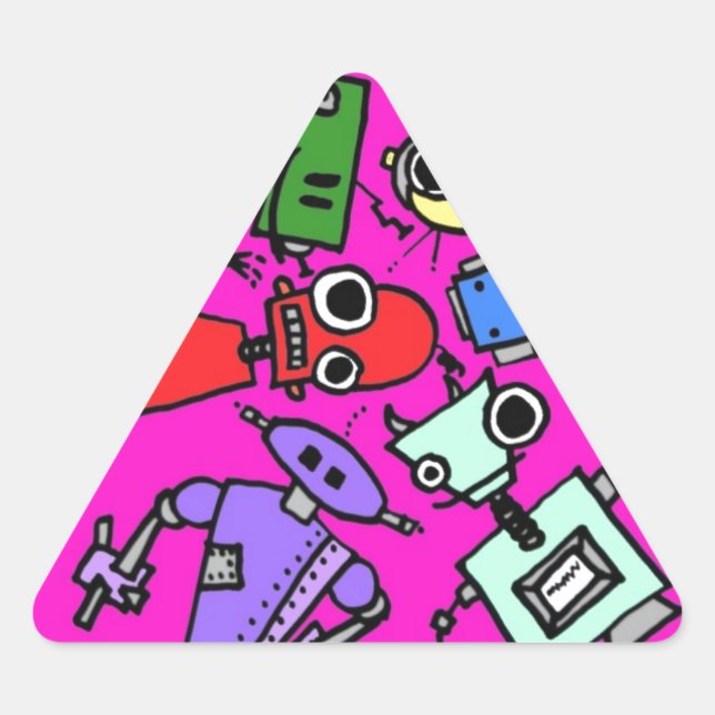 Sticker Triangulaire Groupe de robots 5 (Devant)