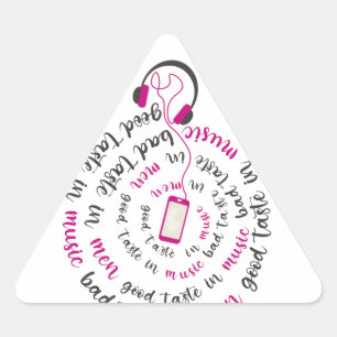 Sticker Triangulaire Guillemet de fille Bon goût en musique mauvais goû