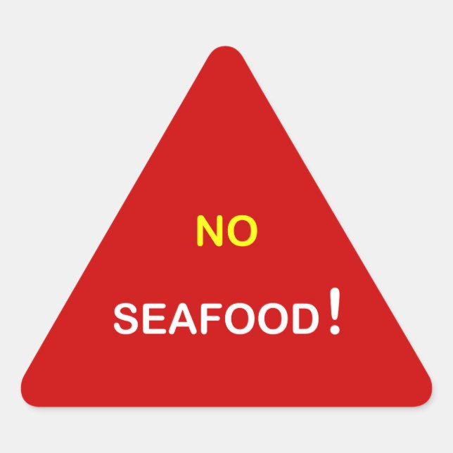 Sticker Triangulaire h6 - Alerte alimentaire ~ PAS DE FRUITS DE MER. (Devant)
