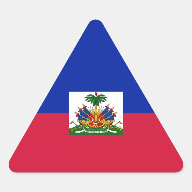 Sticker Triangulaire Haïti - Drapeau haïtien (Devant)