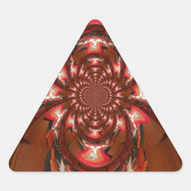 Sticker Triangulaire Hakuna Matata Halloween Masque Kaleidoscope Abstra (Devant)