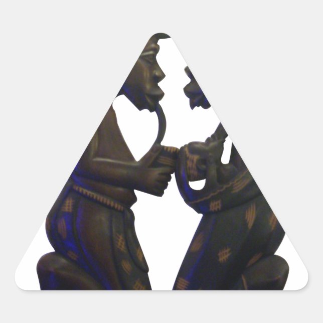 Sticker Triangulaire Hakuna Matata S'amuser Old School est le meilleur (Devant)