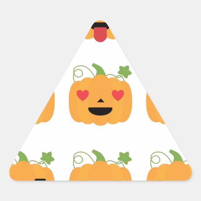 Sticker Triangulaire halloween citrouille emojis (Devant)